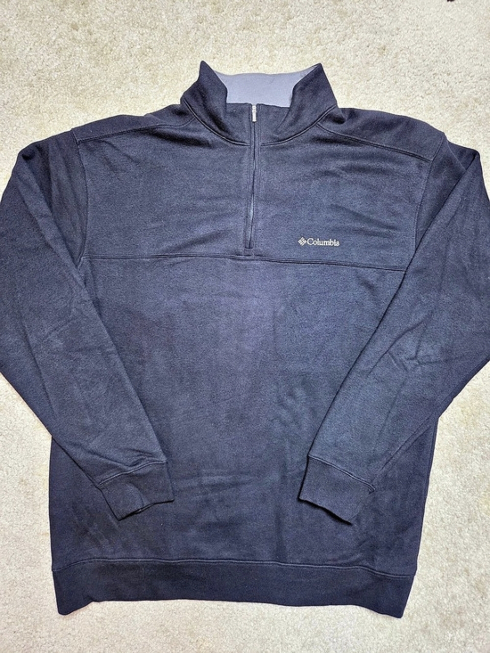 Columbia Black Grey Hart Mountain II Half Zip Pullover Size XL